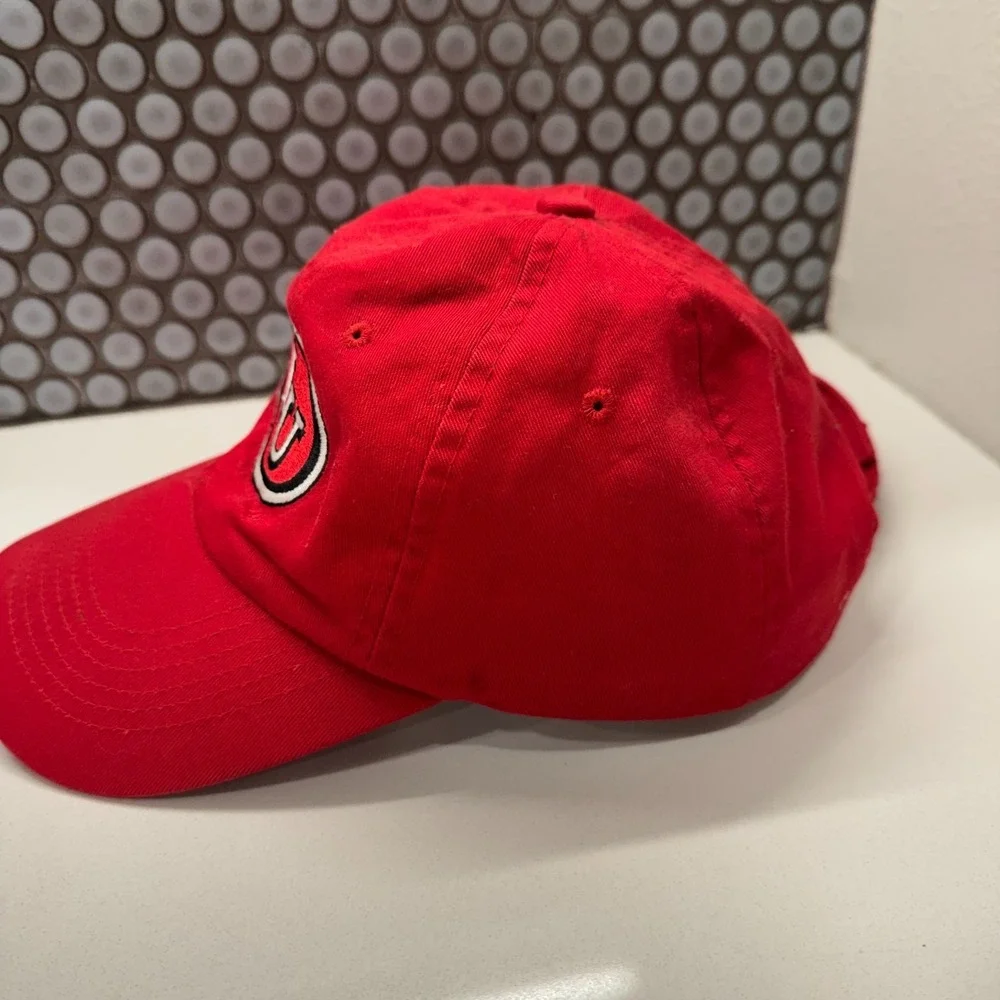 Vintage IU Indiana University Hat Cap Red Logo StrapBack Adjustable HMI Headwear